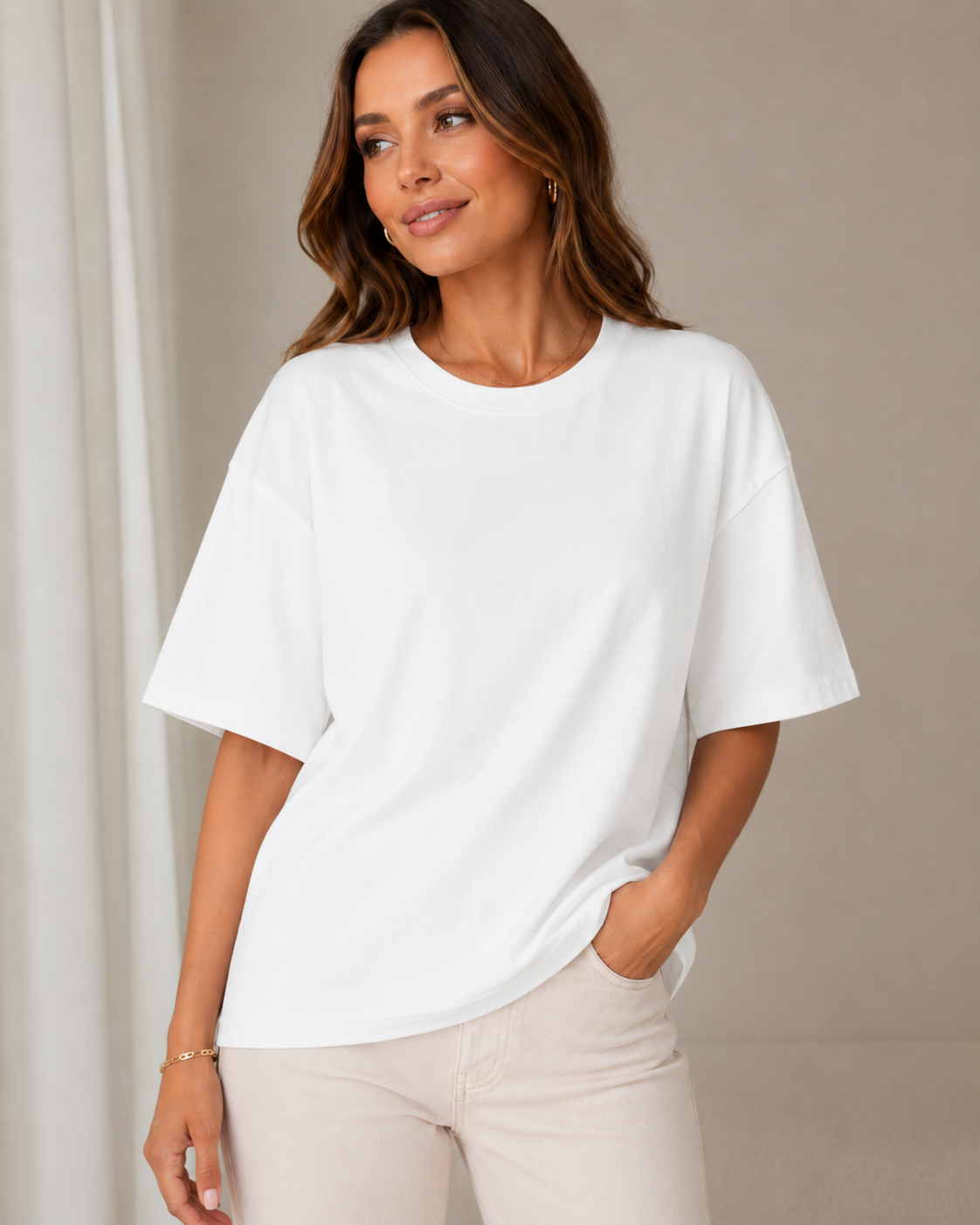 Remera Básica Blanca Oversize